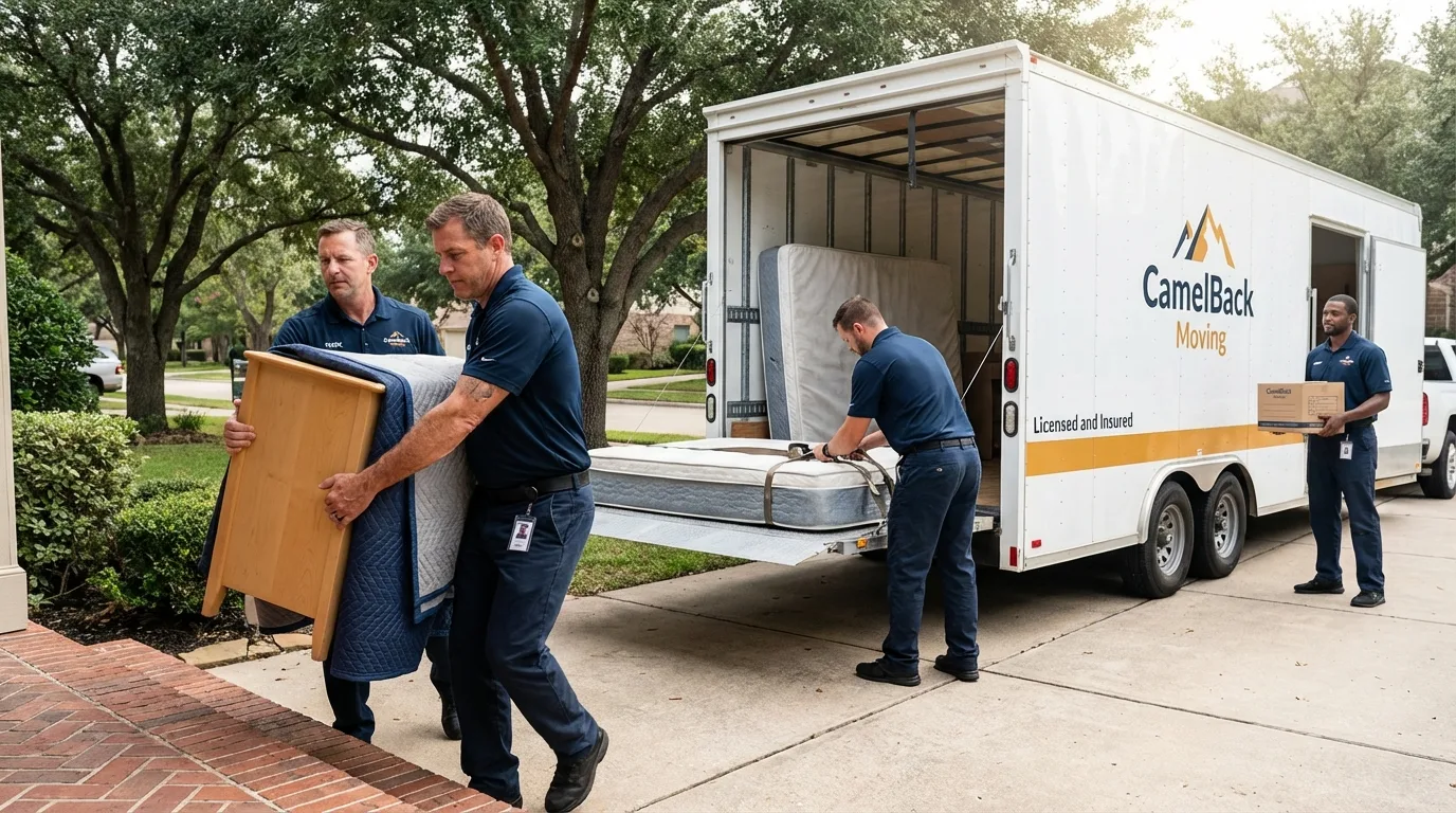 Crew loading residential truck for cross-state move from Clay City, KY