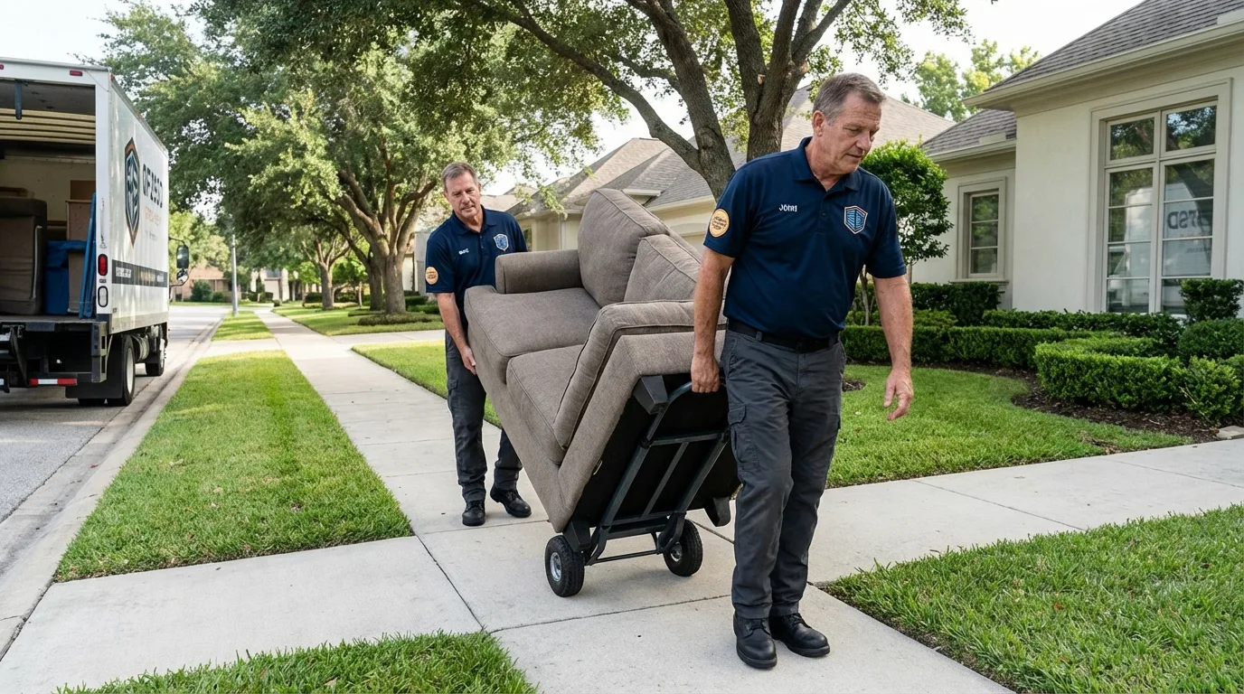 Local residential moving crew loading furniture in Clay City, KY